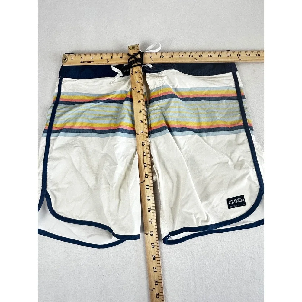 Ezekiel Board Shorts‎ Men 34 White Striped Surf Athletic Swimming Trunks